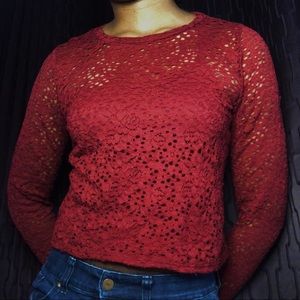 Long Sleeve Lace Top w/ Undershirt